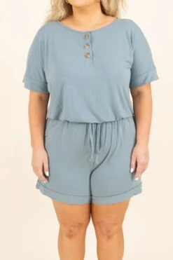 The Best Attitude Romper, Blue Grey -Chic Soul Store TheBestAttitudeRomper BlueGrey 2
