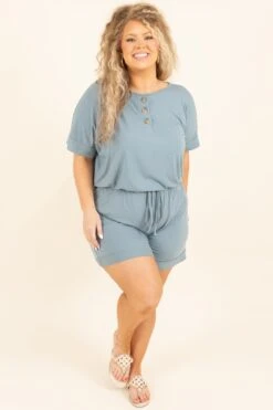 The Best Attitude Romper, Blue Grey -Chic Soul Store TheBestAttitudeRomper BlueGrey 4
