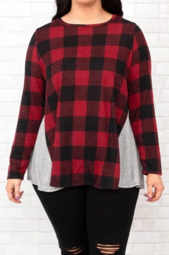 The Big Get Together Top, Black-Red -Chic Soul Store TheBigGetTogetherTop Black Red 9903