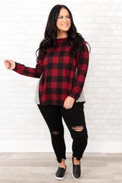 The Big Get Together Top, Black-Red -Chic Soul Store TheBigGetTogetherTop Black Red 9906