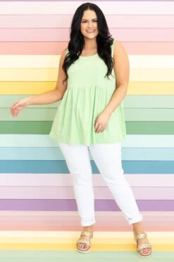 The Girl's Alright With Me Tank, Green -Chic Soul Store TheGirl sAlrightWithMeTank Green 2281