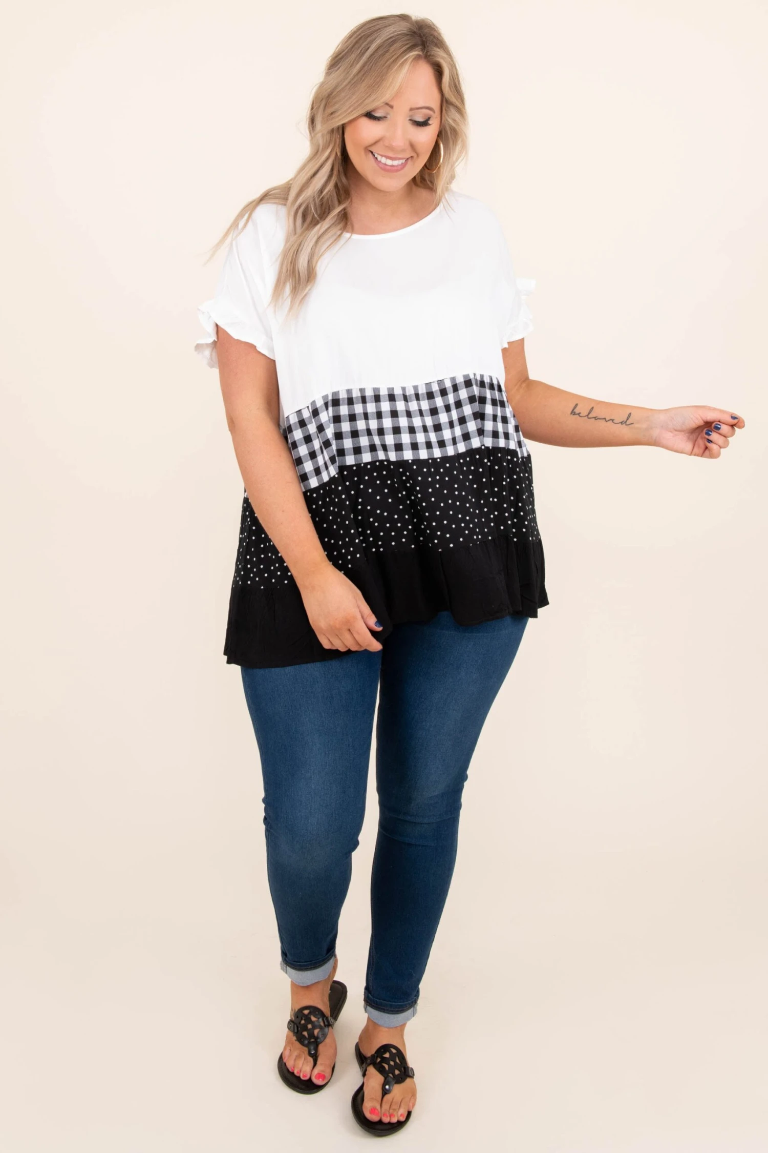 The Glazing Night Top, Ivory-Black 4 The Glazing Night Top, Ivory-Black - Image 2