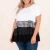 The Glazing Night Top, Ivory-Black