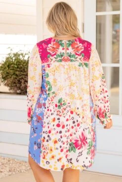 The Identical Dress, Cream-Blue 12 The Identical Dress, Cream-Blue -Chic Soul Store TheIdenticalDress Cream Blue 0890