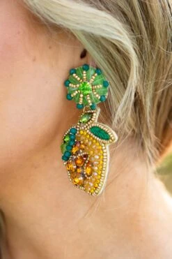 The Main Squeeze Earrings, Yellow -Chic Soul Store TheMainSqueezeEarrings Yellow 3