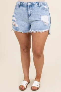 The Only One Shorts, Light Wash -Chic Soul Store TheOnlyOneShorts LightWash