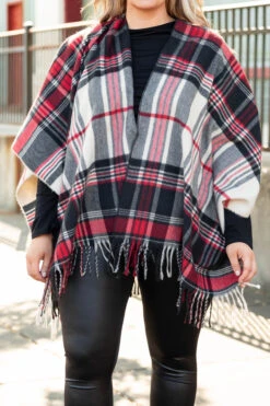 The Overlook Poncho, Red -Chic Soul Store TheOverlookPoncho Red