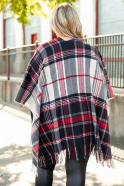 The Overlook Poncho, Red -Chic Soul Store TheOverlookPoncho Red 9936
