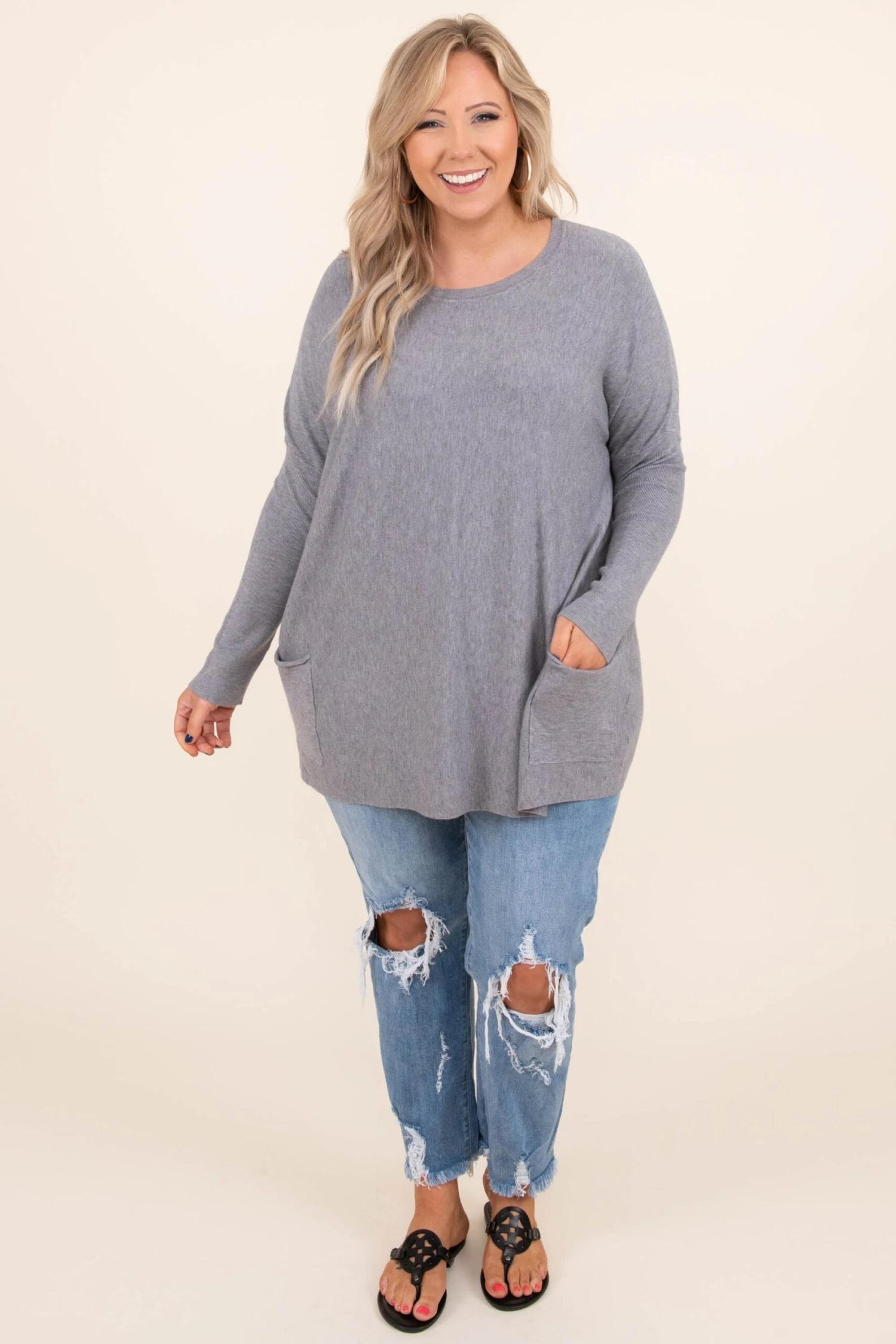 The Thrill Of The Day Sweater, Heather Gray 4 The Thrill Of The Day Sweater, Heather Gray - Image 2