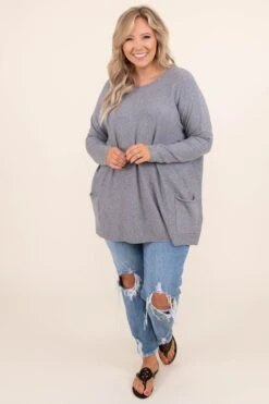 The Thrill Of The Day Sweater, Heather Gray 12 The Thrill Of The Day Sweater, Heather Gray -Chic Soul Store TheThrillOfTheDaySweater HeatherGray 7218