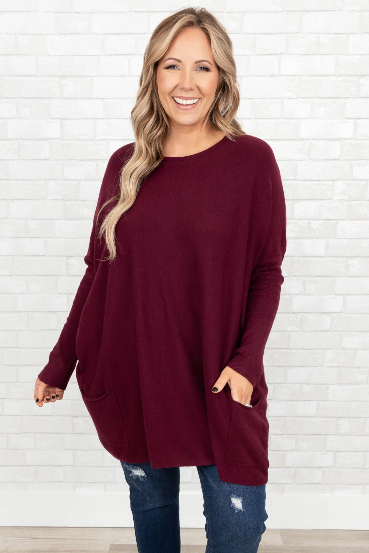 The Thrill Of The Day Sweater, Mulberry 3 The Thrill Of The Day Sweater, Mulberry