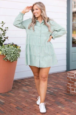 There I Was Dress, Washed Seafoam -Chic Soul Store ThereIWasDress WashedSeafoam 0254