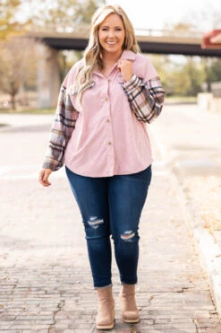 There You Are Shacket, Pink -Chic Soul Store ThereYouAreShacket Pink 7358