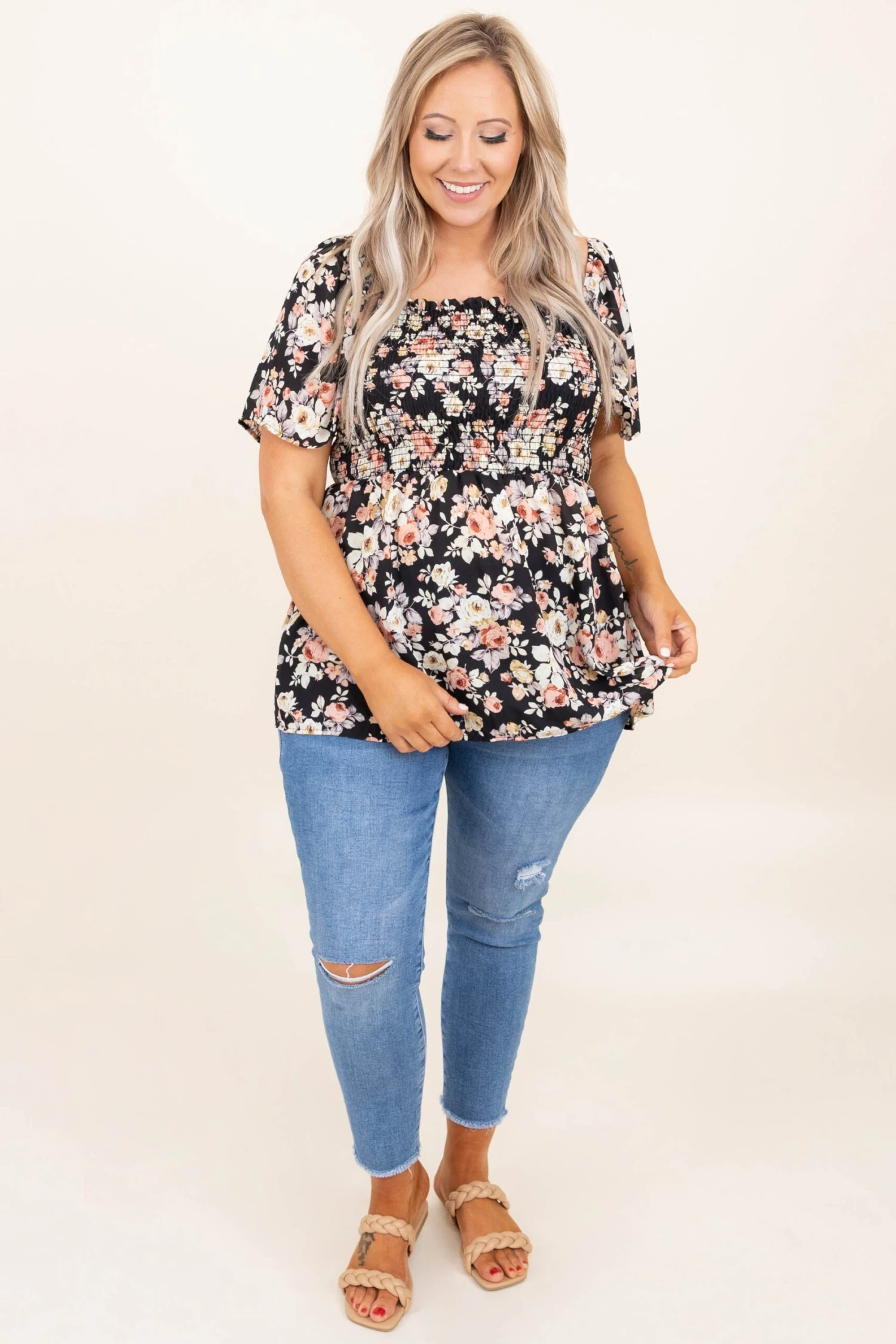 Think Positive Top, Black/Taupe 4 Think Positive Top, Black/Taupe - Image 2