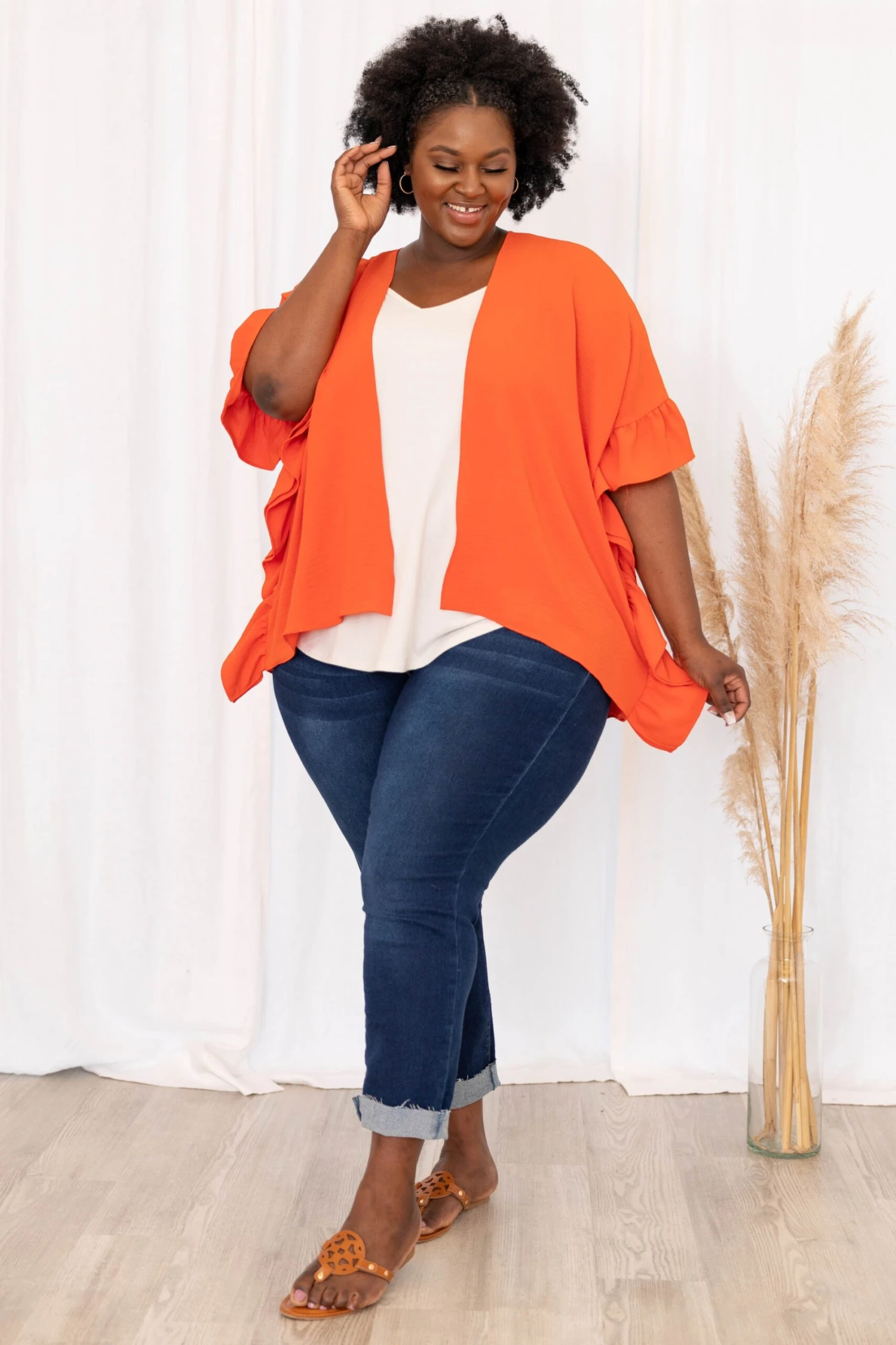 This Girl Is On Fire Kimono, Tangerine 5 This Girl Is On Fire Kimono, Tangerine - Image 3