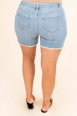 This Is My Hour Shorts, Light Denim -Chic Soul Store ThisIsMyHourShorts LightDenim 9782