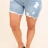 This Is My Hour Shorts, Light Denim -Chic Soul Store ThisIsMyHourShorts LightDenim 9787