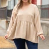 This Is Real, This Is Me Top, Taupe -Chic Soul Store ThisIsReal ThisIsMeTop Taupe