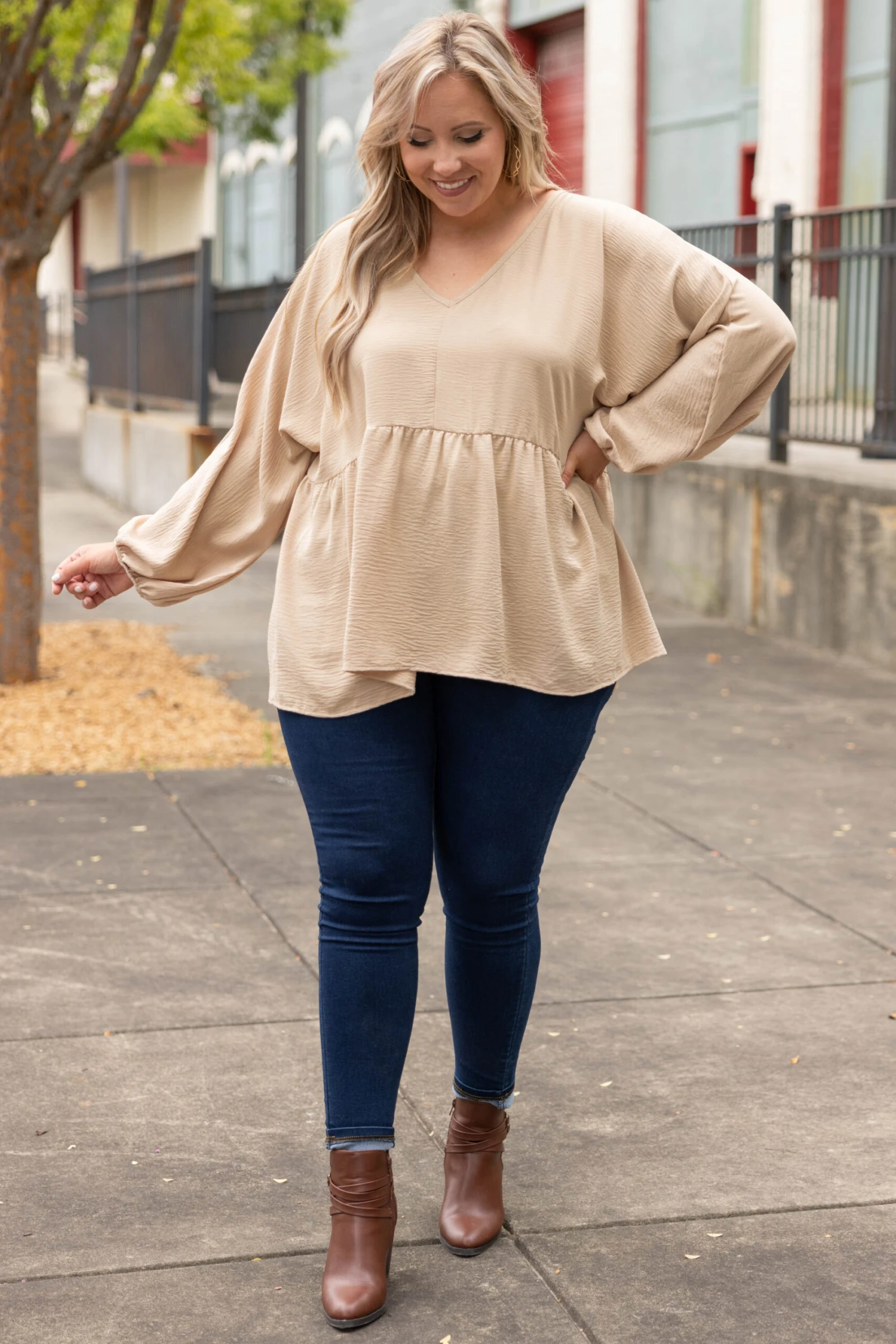 This Is Real, This Is Me Top, Taupe 5 This Is Real, This Is Me Top, Taupe - Image 3