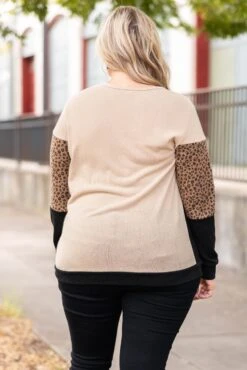 Three's Company Sweater, Taupe -Chic Soul Store Three sCompanySweater Taupe 1304