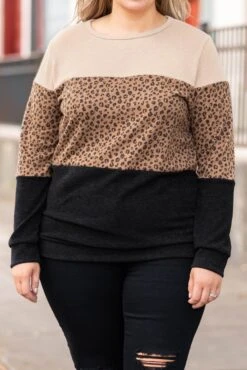 Three's Company Sweater, Taupe -Chic Soul Store Three sCompanySweater Taupe 1306