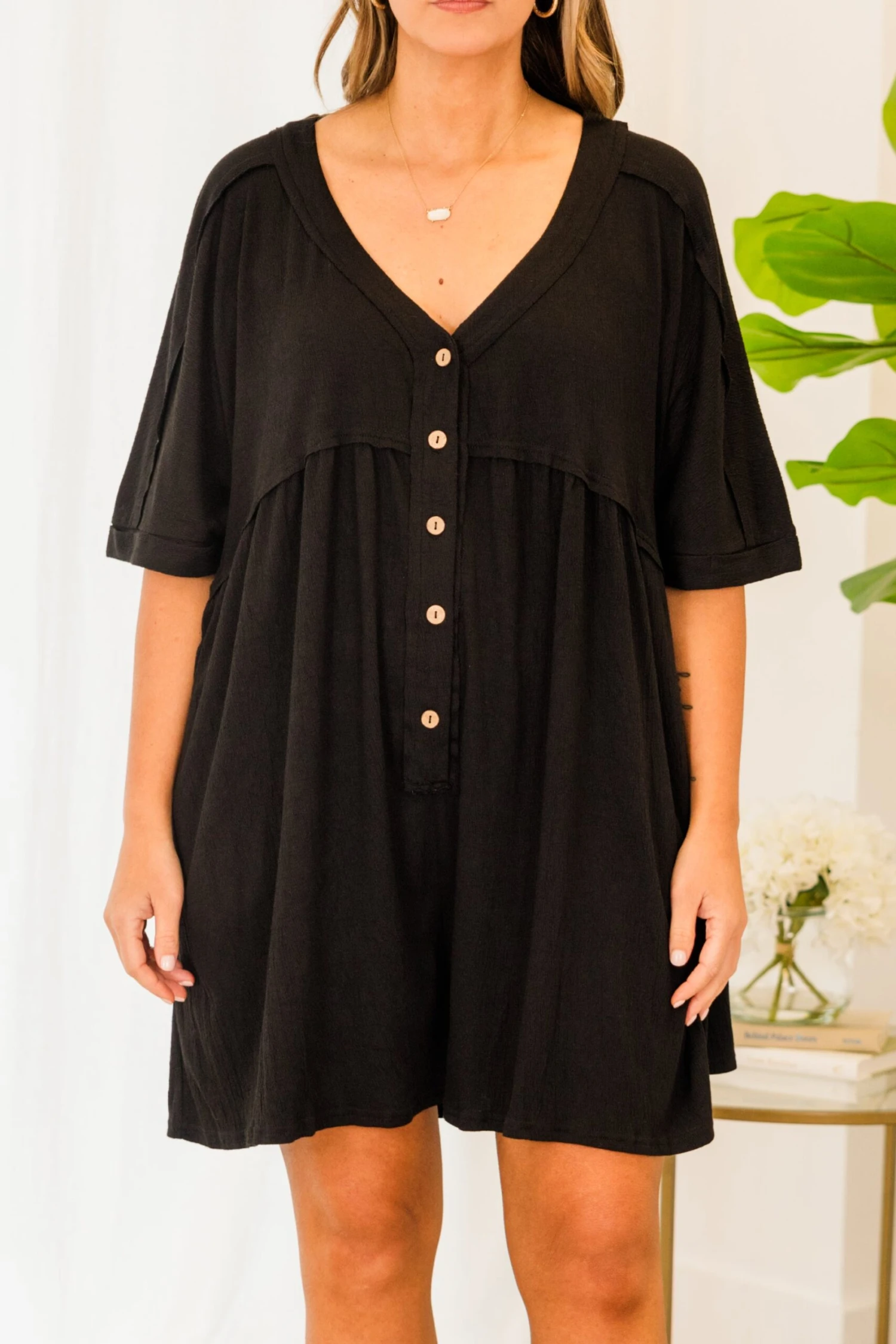Throw On And Go Romper, Black 8 Throw On And Go Romper, Black - Image 6
