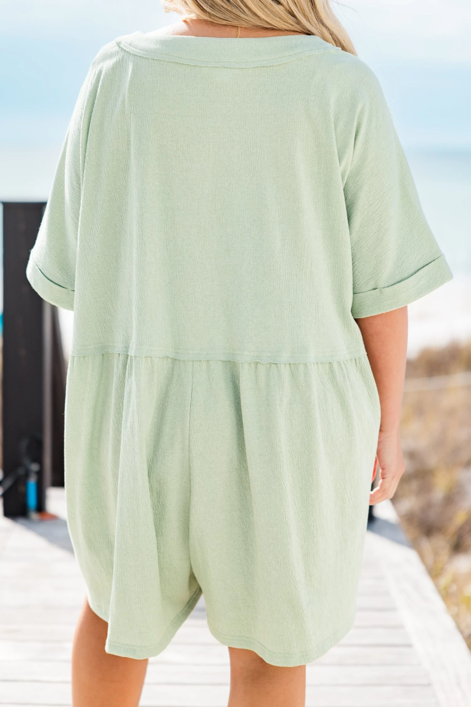 Throw On And Go Romper, Sage 8 Throw On And Go Romper, Sage - Image 6