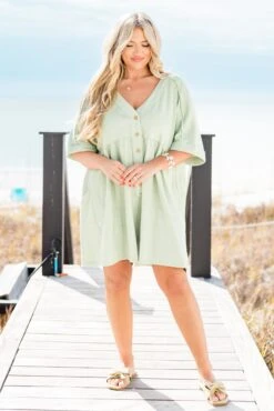 Throw On And Go Romper, Sage 11 Throw On And Go Romper, Sage -Chic Soul Store ThrowOnAndGoRomper Sage 6