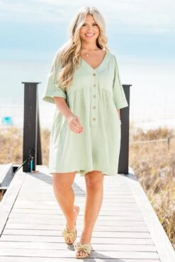 Throw On And Go Romper, Sage 10 Throw On And Go Romper, Sage -Chic Soul Store ThrowOnAndGoRomper Sage 7