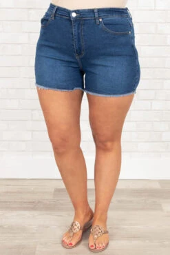 Time In The Sun Shorts, Medium Wash -Chic Soul Store TimeInTheSunShorts MediumWash