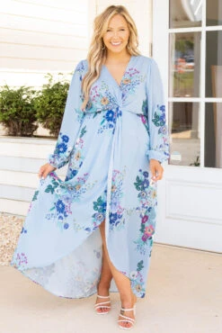 To Have And To Hold Maxi Dress, Light Blue