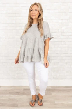 Together In This Moment Top, Heather Grey -Chic Soul Store TogetherInThisMomentTop HeatherGrey 0050