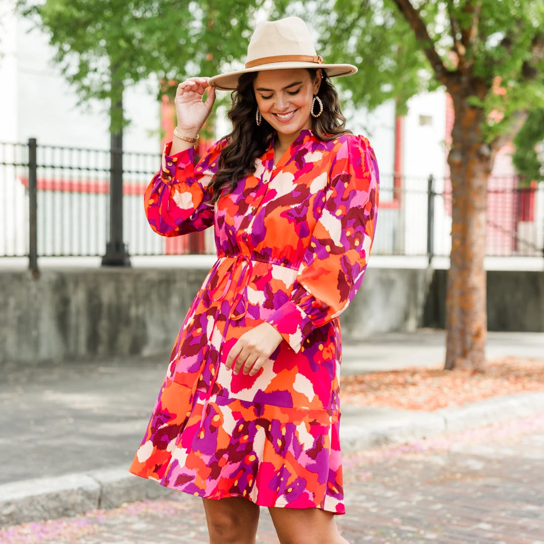 Touch Of Autumn Dress, Pink 3 Touch Of Autumn Dress, Pink