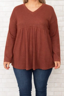 Train To The City Sweater, Rust -Chic Soul Store TrainToTheCitySweater Rust 2