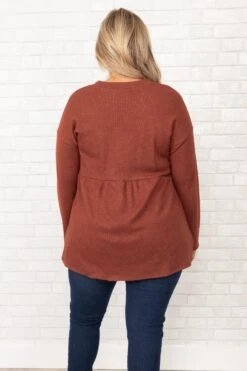 Train To The City Sweater, Rust -Chic Soul Store TrainToTheCitySweater Rust
