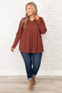 Train To The City Sweater, Rust -Chic Soul Store TrainToTheCitySweater Rust 5