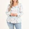 Triple Love Top, Taupe-Teal -Chic Soul Store TripleLoveTop Taupe Teal 2