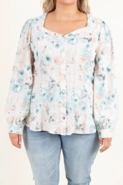 Triple Love Top, Taupe-Teal -Chic Soul Store TripleLoveTop Taupe Teal