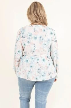 Triple Love Top, Taupe-Teal -Chic Soul Store TripleLoveTop Taupe Teal 5554