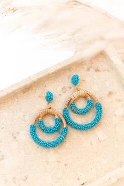 Tropical Destinations Earrings, Blue