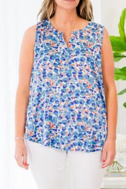 Tropical Dreamin' Tank, Light Blue -Chic Soul Store TropicalDreaminTank LightBlue 2