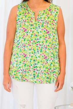 Tropical Dreamin' Tank, Green 14 Tropical Dreamin' Tank, Green -Chic Soul Store TropicalDreamin Tank Green 3