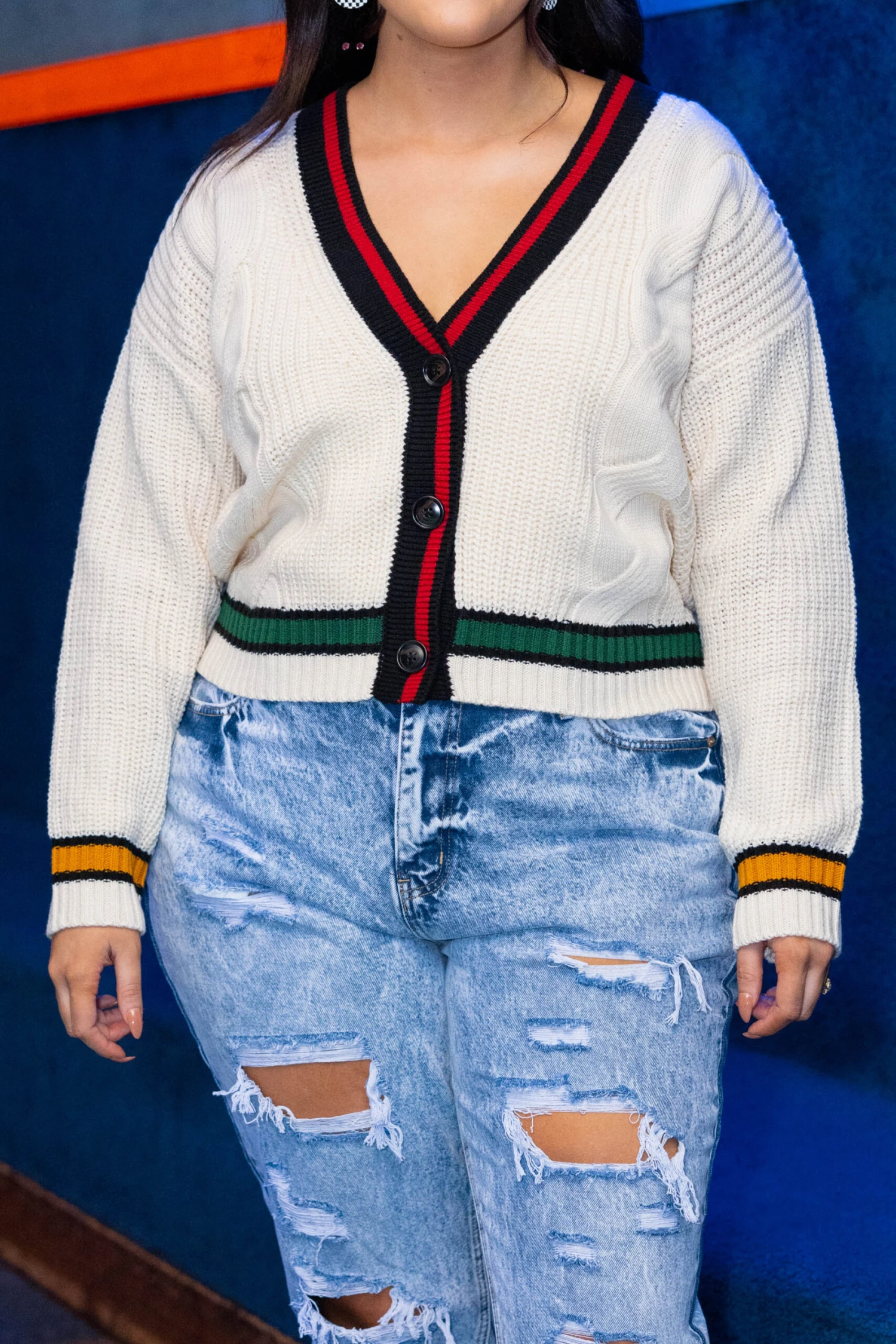 Trouble Finds Me Cardigan, Cream 6 Trouble Finds Me Cardigan, Cream - Image 4