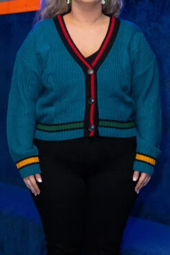 Trouble Finds Me Cardigan, Teal -Chic Soul Store TroubleFindsMeCardigan Teal 3