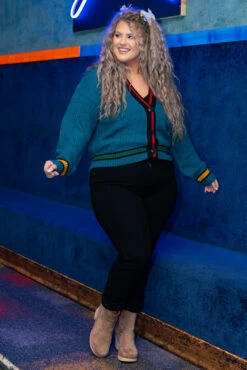 Trouble Finds Me Cardigan, Teal -Chic Soul Store TroubleFindsMeCardigan Teal 8987