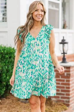 True Happiness Dress, Green -Chic Soul Store TrueHappinessDress Green 5