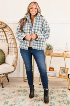 Truly Trying Jacket, Blue -Chic Soul Store TrulyTryingJacket Blue 4