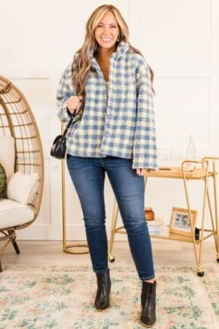 Truly Trying Jacket, Blue -Chic Soul Store TrulyTryingJacket Blue 6