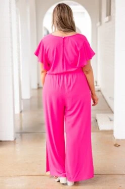 Try Not To Stare Jumpsuit, Hot Pink -Chic Soul Store TryNotToStareJumpsuit HotPink 0199