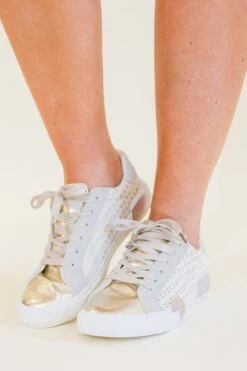 Twinkle Toes Sneakers, Cream Gold 10 Twinkle Toes Sneakers, Cream Gold -Chic Soul Store TwinkleToesSneakers CreamGold